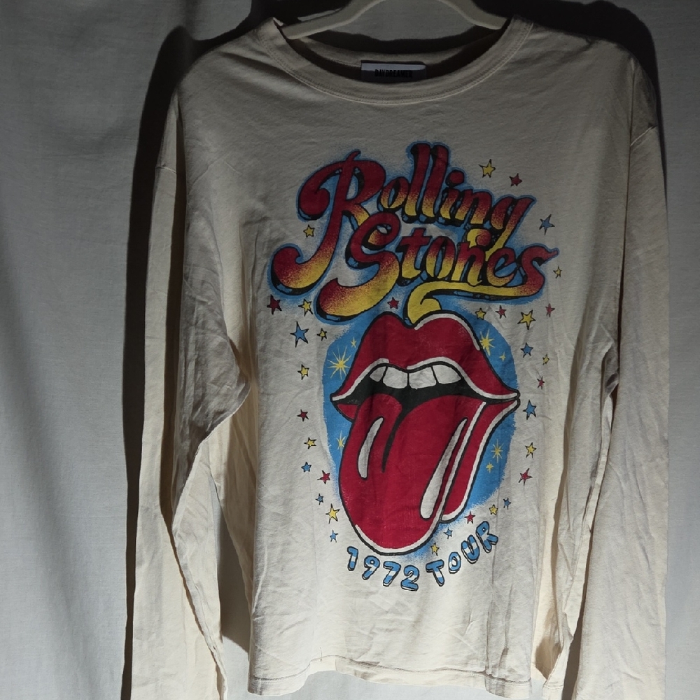 Daydreamer Rolling Stones 1972 Tour Long Sleeve Tee - Cream